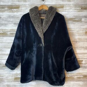 Vintage Jacques Saint Laurent Women’s Faux Fur Overcoat size Medium / Large